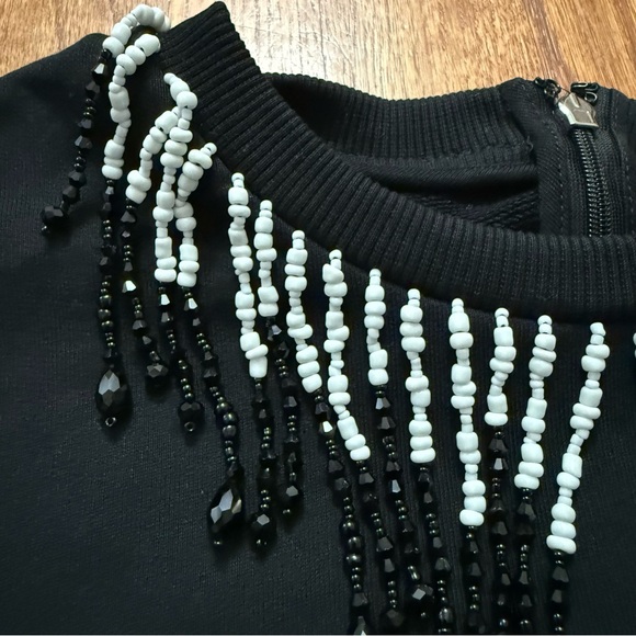 NWT Christopher Kane Beaded Embellished cotton sweatshirt in black size XS - Picture 5 of 16